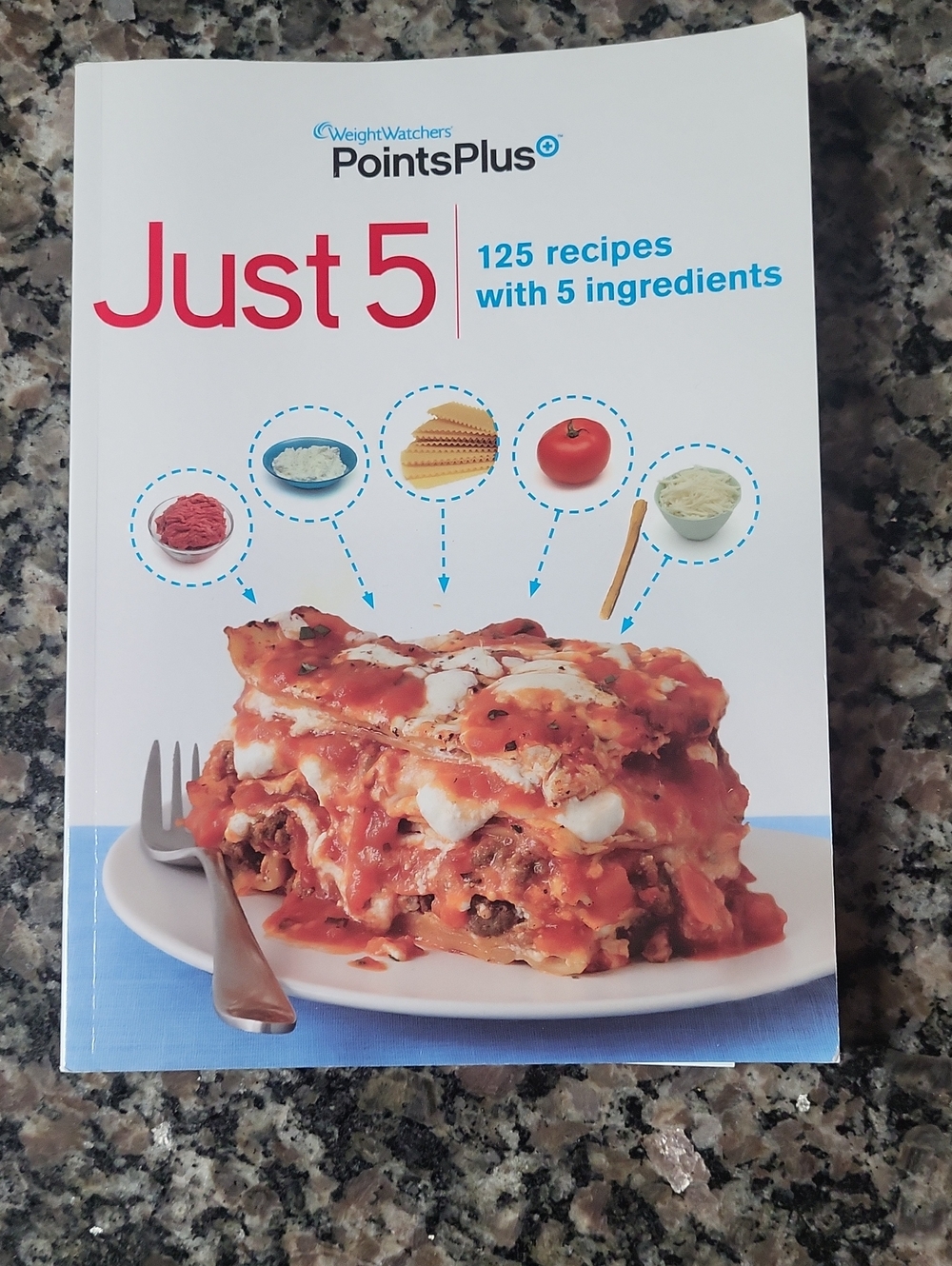 WeightWatchers Just 5 Cookbook — White & Blue new